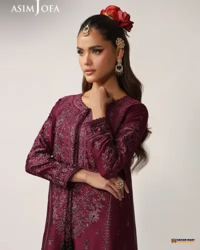 Asim Jofa AJULO-03 Embroidered Charmeuse Silk Unstitched 2 Pcs