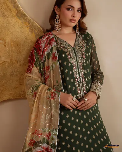 NUREH LUXURY CHIFFON AM-33 | Unstitch Pakistani Three Piece dress