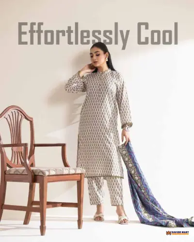 Timeless Threads-64 || Unstitch Three Piece Dress