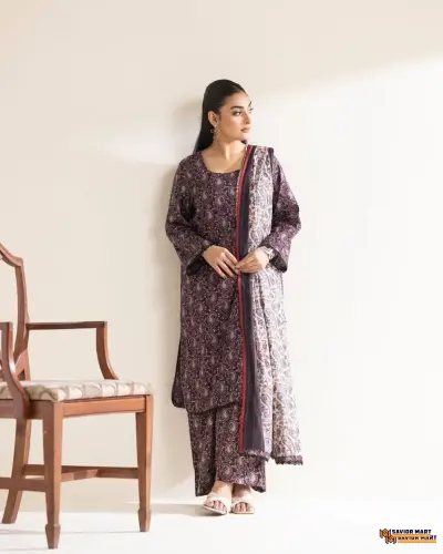 Timeless Threads-69 || Unstitch Three Piece Dress by HOOR