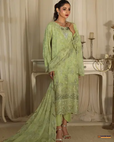 NOOR MAHAL- 1 Luxury EMB Chiffon Dress by Bin Hameed