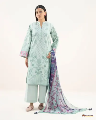Sapphire Intermix ’26- Aqua | Unstitch Pakistani Three Pcs Lawn Dress