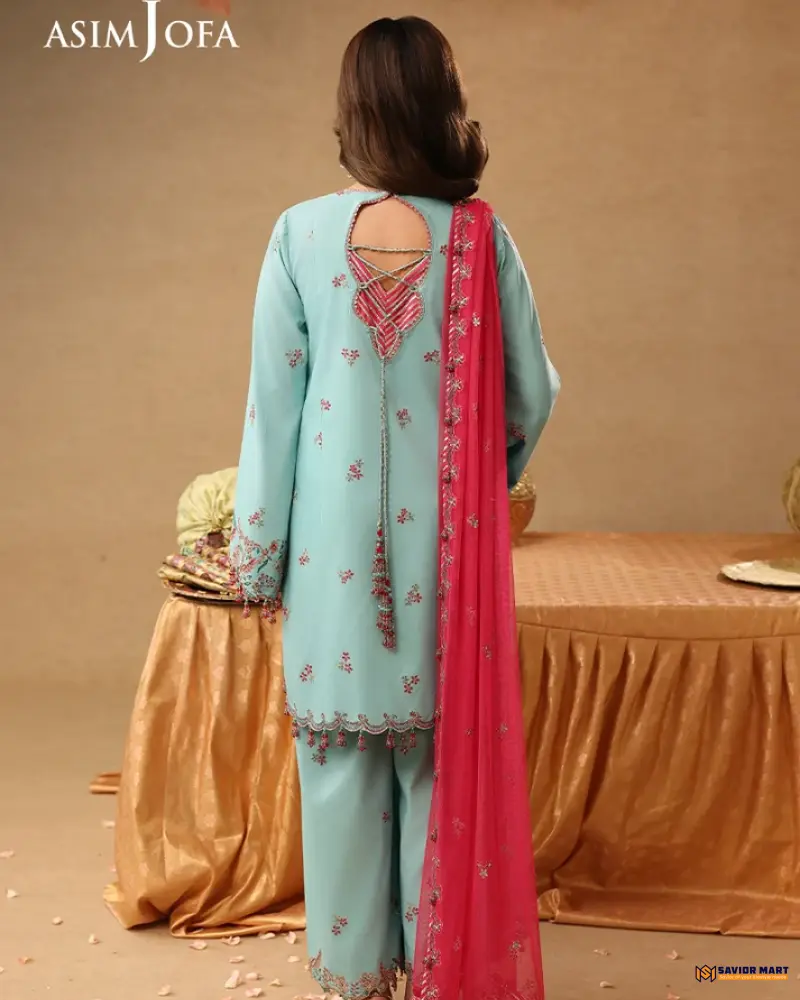 Asim Jofa AJULIF-02 Embroidered Raw Silk Unstitched 3 Pcs
