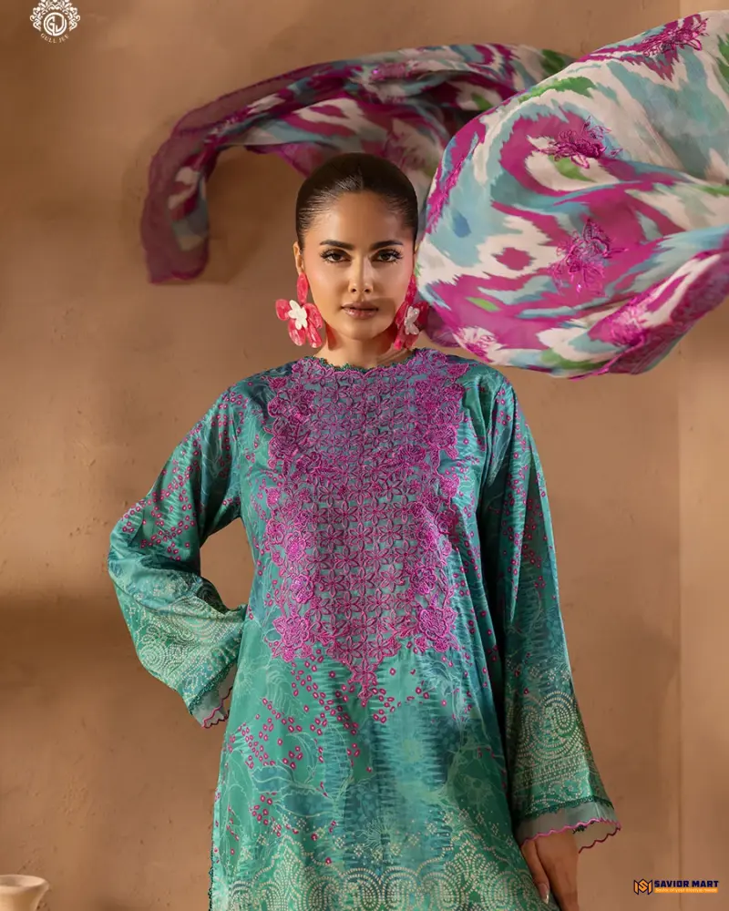 Ruhay Sukhan Vol-4 | ART-2 Unstitch Pakistani Three Piece dress by GullJee