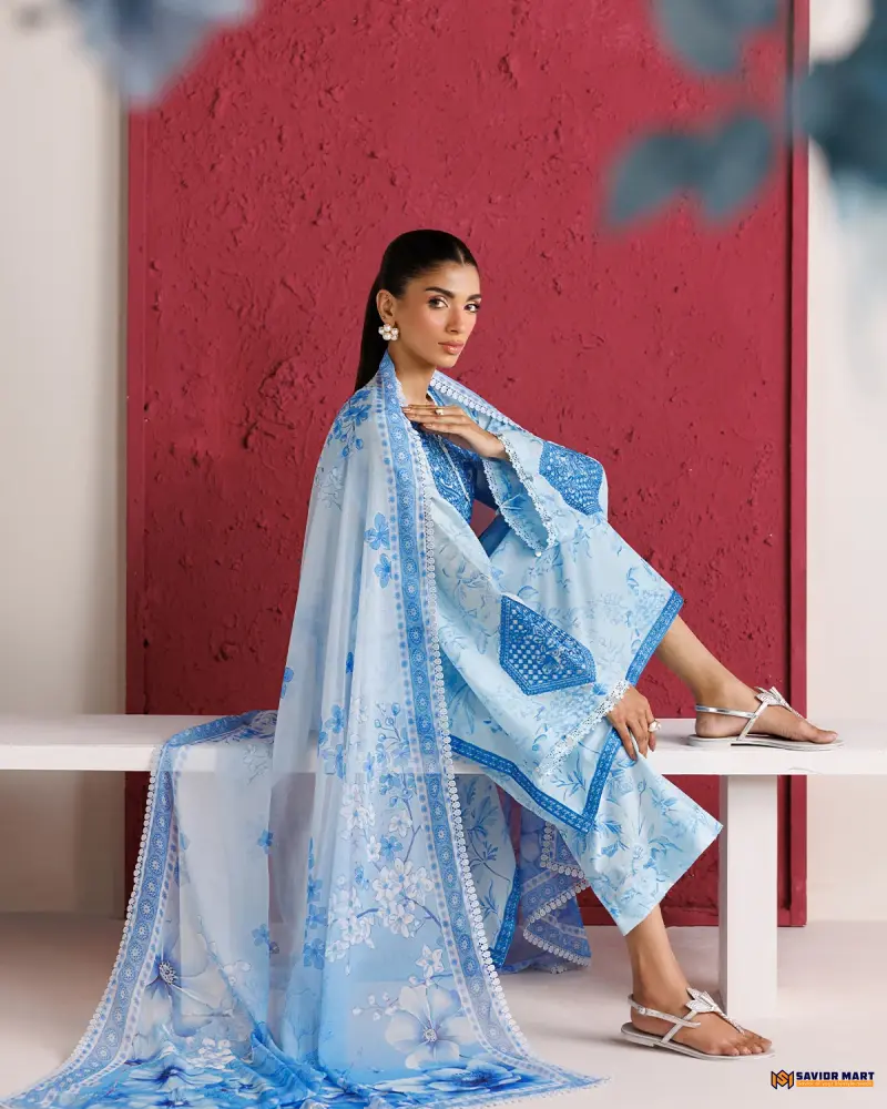 FARASHA- Marine Whisper | Unstitch Pakistani Three Piece dress