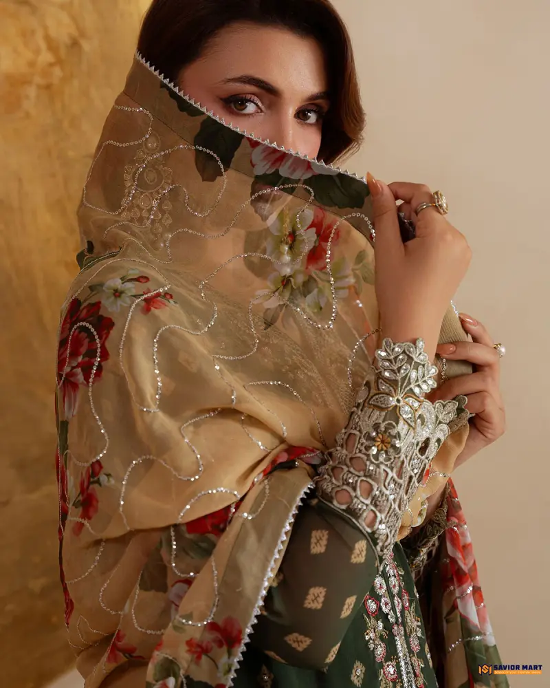 NUREH LUXURY CHIFFON AM-33 | Unstitch Pakistani Three Piece dress