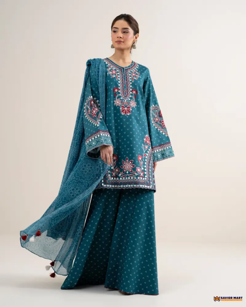 SAPPHIRE ANDAZ- 3 Piece - Embroidered Lawn Suit
