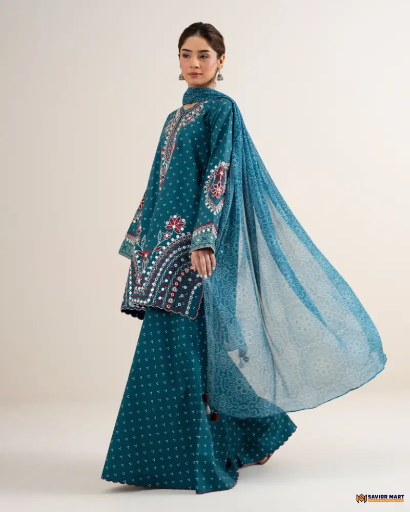 SAPPHIRE ANDAZ- 3 Piece - Embroidered Lawn Suit