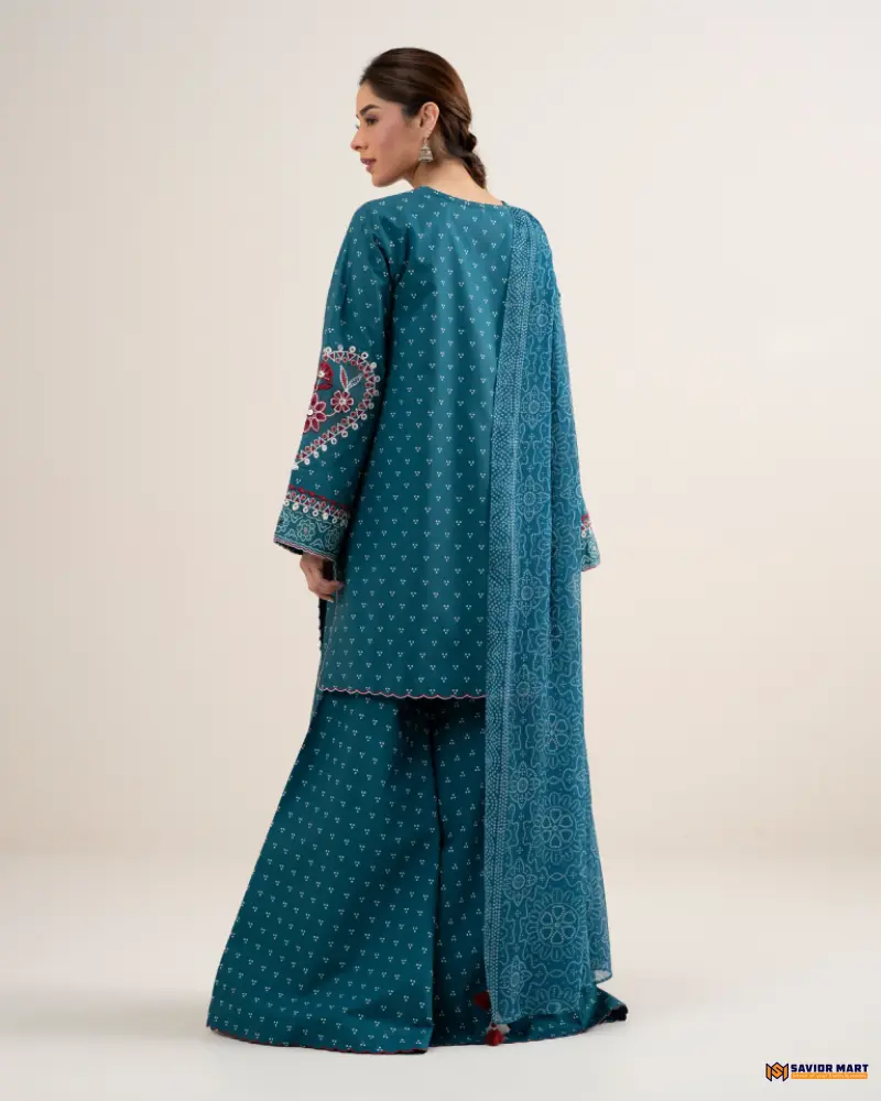 SAPPHIRE ANDAZ- 3 Piece - Embroidered Lawn Suit