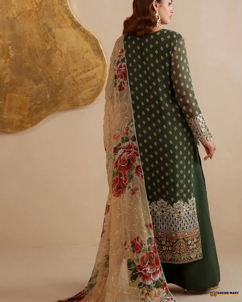 NUREH LUXURY CHIFFON AM-33 | Unstitch Pakistani Three Piece dress