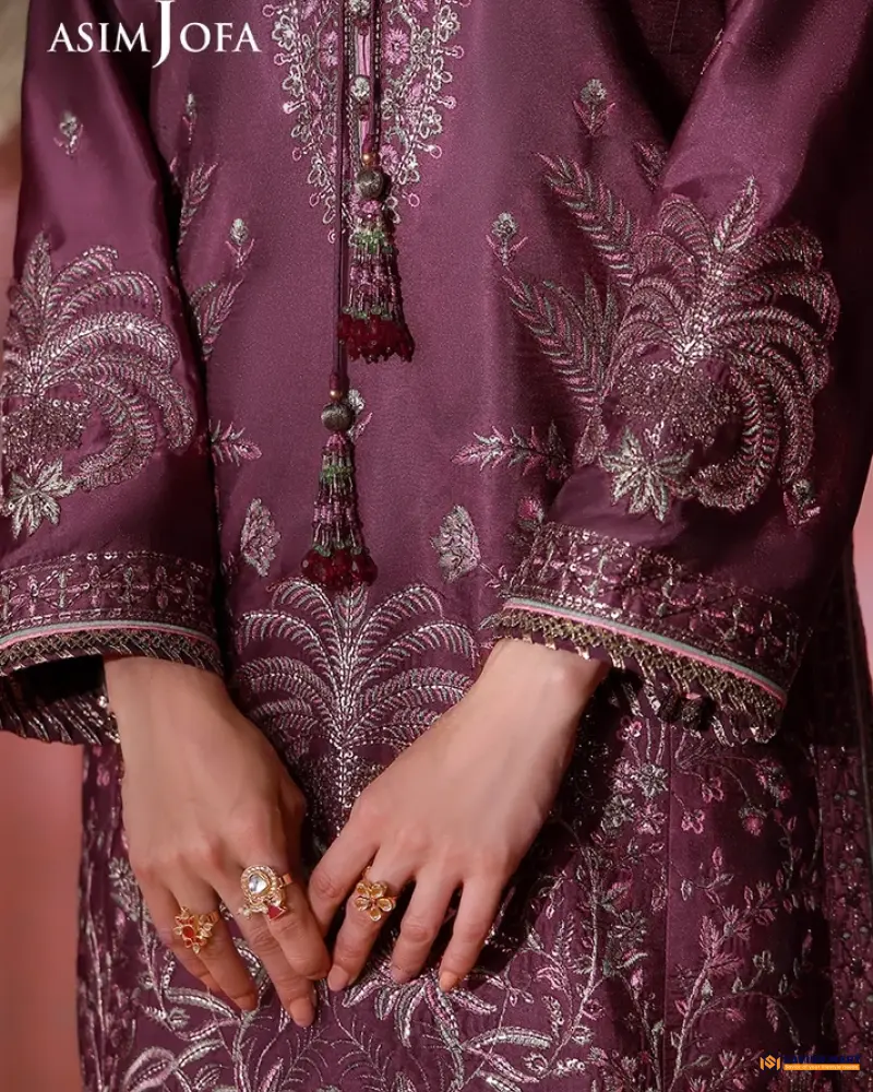 Asim Jofa AJULFI-03 Embroidered Charmeuse Silk Unstitched 3 Pcs