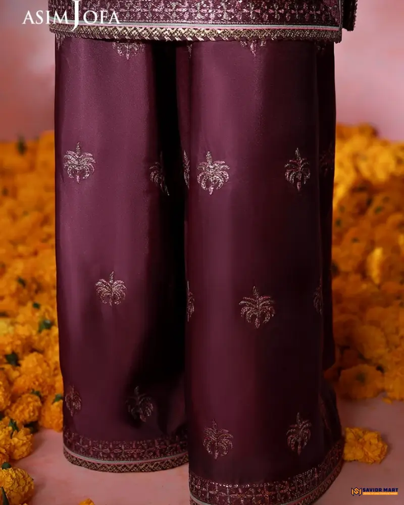 Asim Jofa AJULFI-03 Embroidered Charmeuse Silk Unstitched 3 Pcs