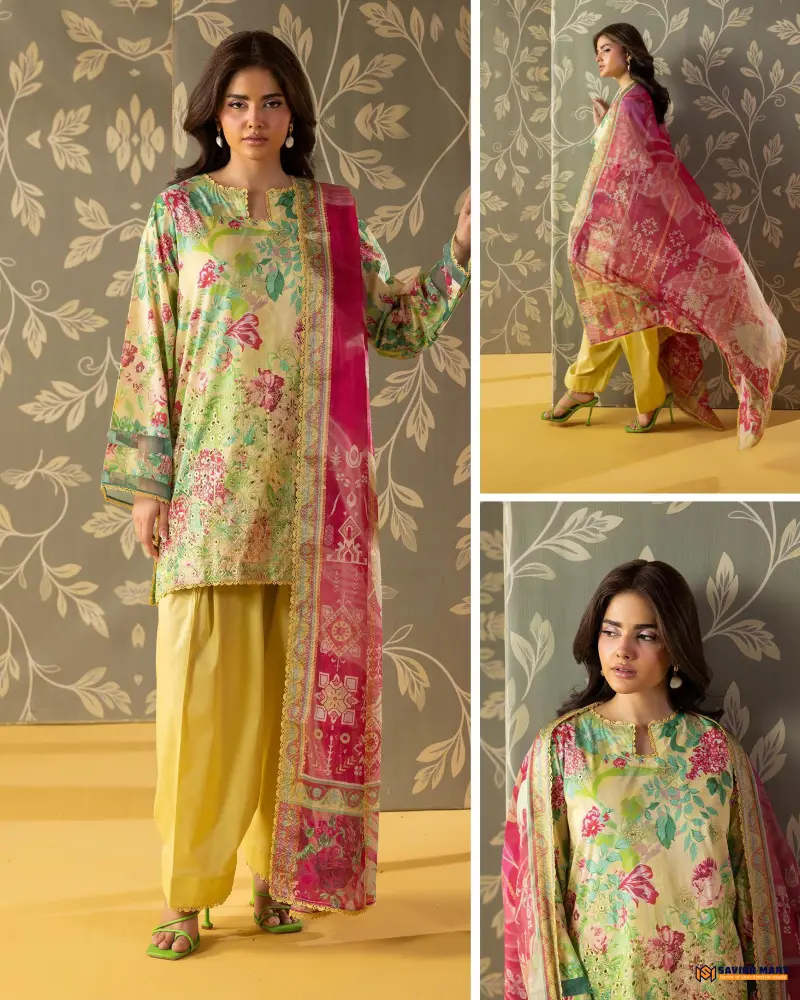 Kroma Vol-1 | ART-8 Unstitch Pakistani Three Piece dress by GullJee