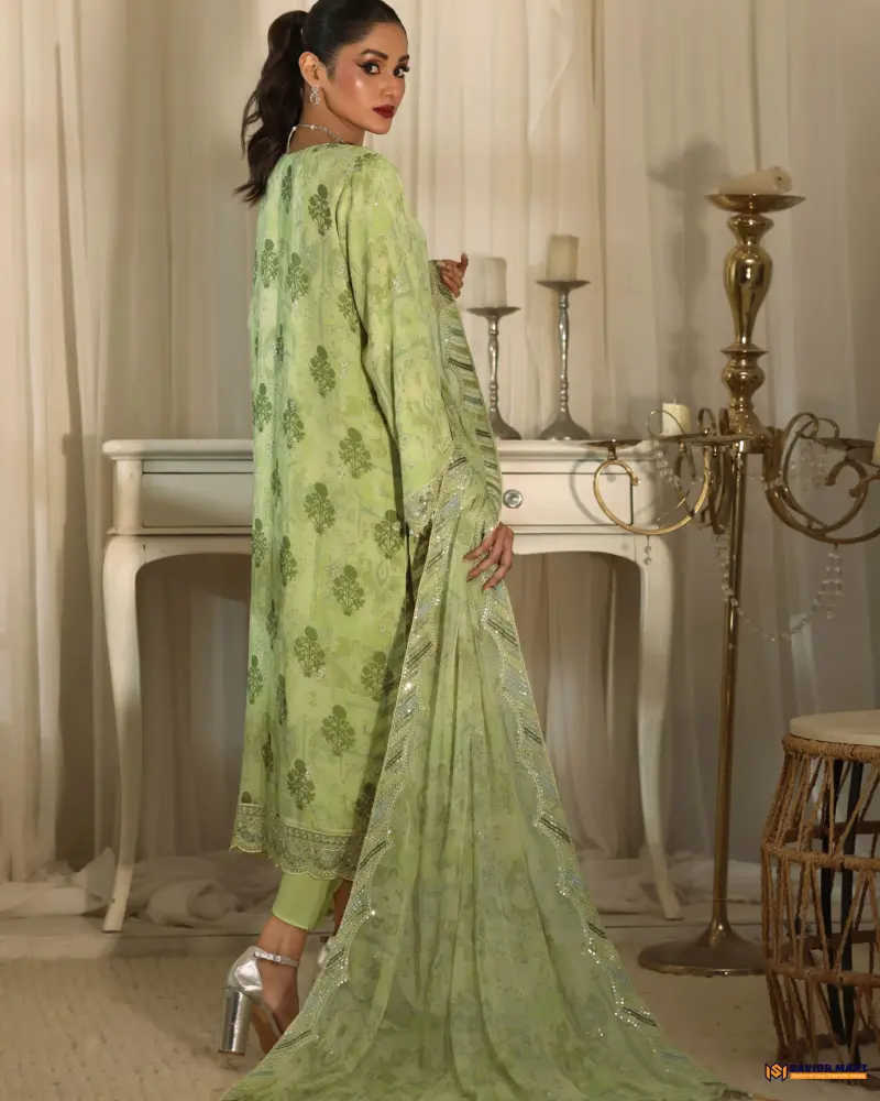 NOOR MAHAL- 1 Luxury EMB Chiffon Dress by Bin Hameed