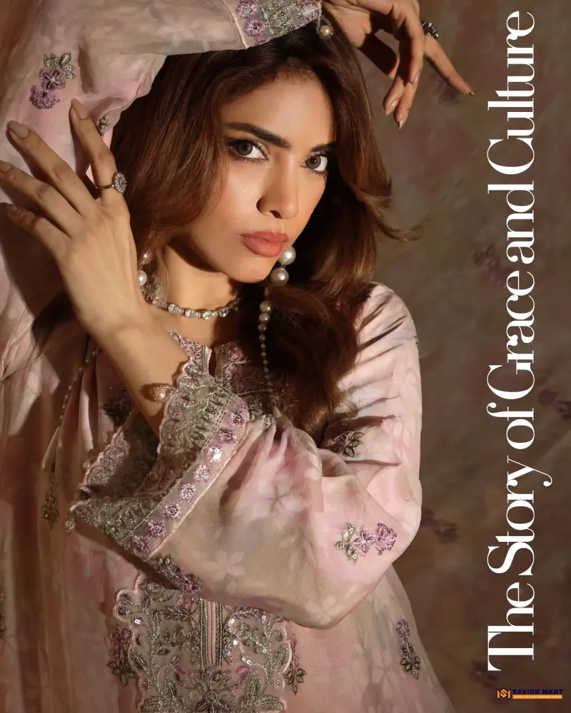 NOOR MAHAL-2 Luxury EMB Chiffon Dress by Bin Hameed