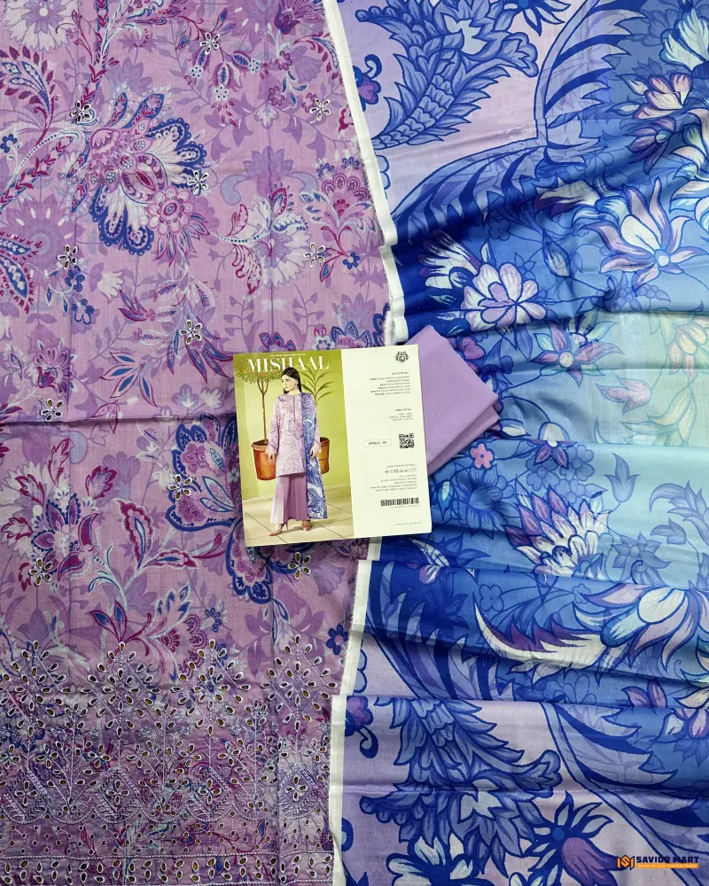 Mishaal Vol-9 | ART-4 Unstitch Pakistani Three Piece dress by GullJee