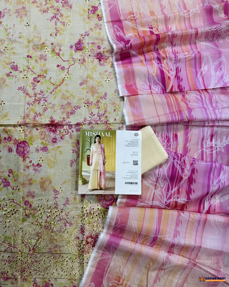 Mishaal Vol-9 | ART-5 Unstitch Pakistani Three Piece dress by GullJee