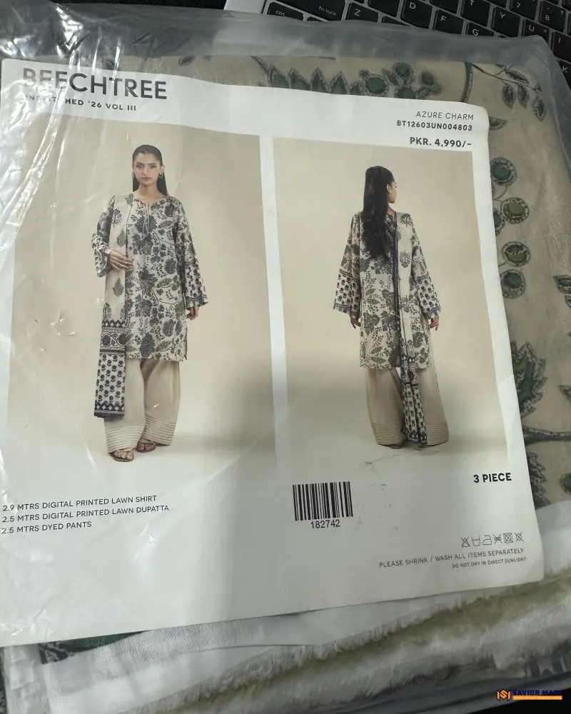 BeechTree AZURE CHARM 3 Piece Lawn Suit | Unstitched Pakistani Dress