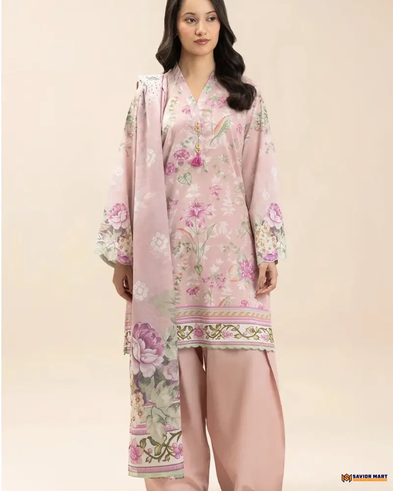 BEECHTREE ROSY SYMPHONY 3 Piece Lawn Suit | Unstitched Pakistani Dress