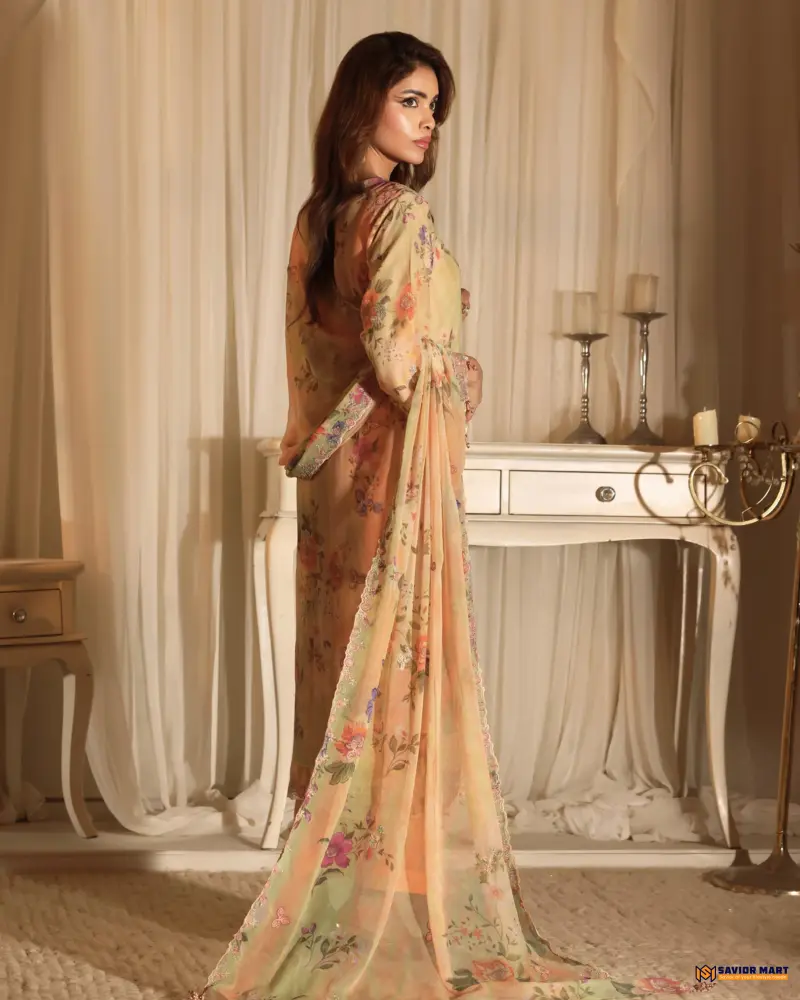 NOOR MAHAL-6 Luxury EMB Chiffon Dress by Bin Hameed