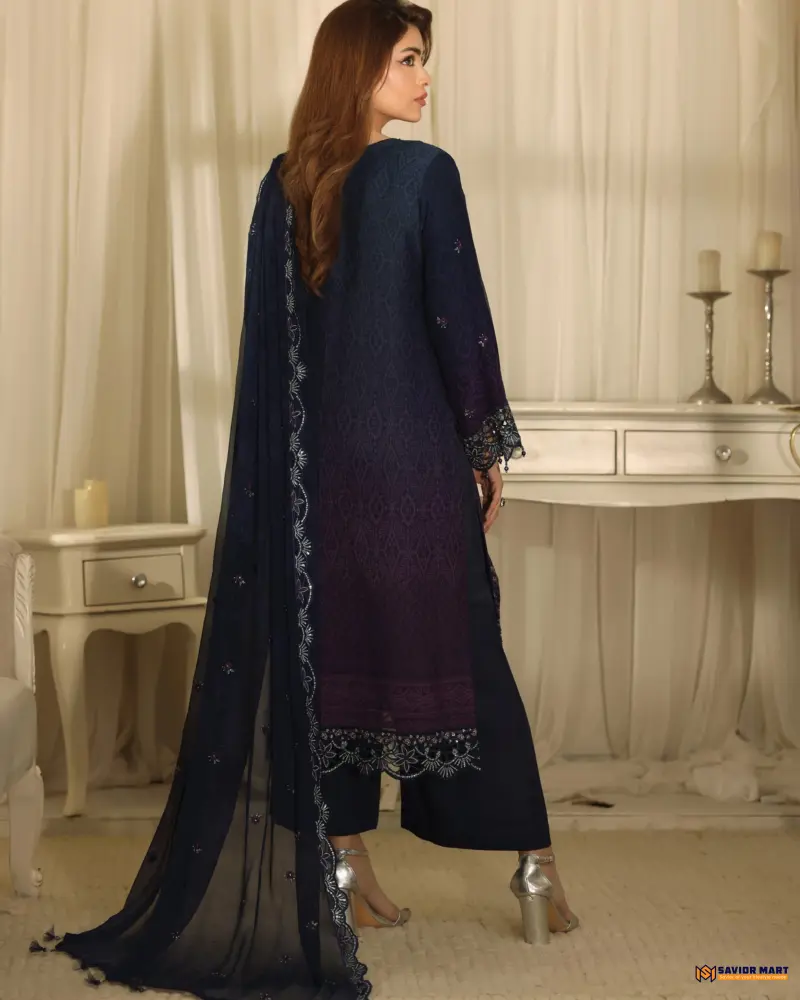 NOOR MAHAL-5 Luxury EMB Chiffon Dress by Bin Hameed