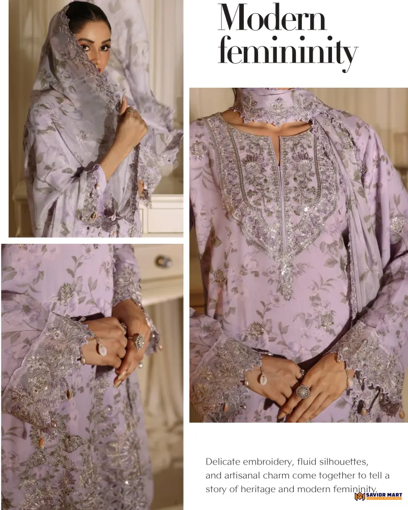 NOOR MAHAL-4 Luxury EMB Chiffon Dress by Bin Hameed