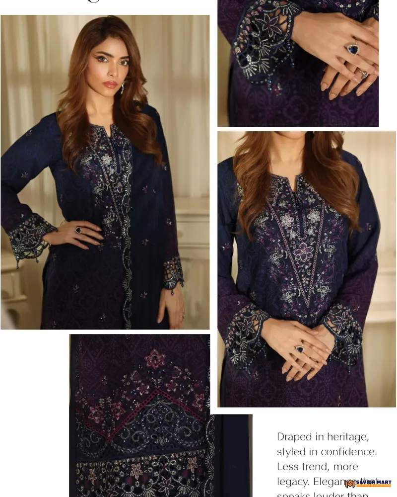 NOOR MAHAL-5 Luxury EMB Chiffon Dress by Bin Hameed