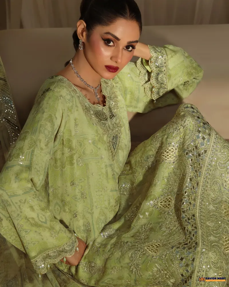 NOOR MAHAL- 1 Luxury EMB Chiffon Dress by Bin Hameed