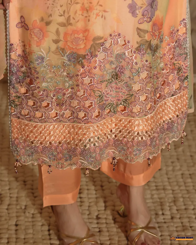 NOOR MAHAL-6 Luxury EMB Chiffon Dress by Bin Hameed